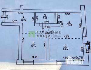 2-к квартира, вторичка, 60м2, 2/4 этаж