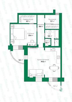 2-к квартира, вторичка, 100м2, 2/3 этаж