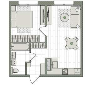 2-к квартира, вторичка, 39м2, 6/16 этаж