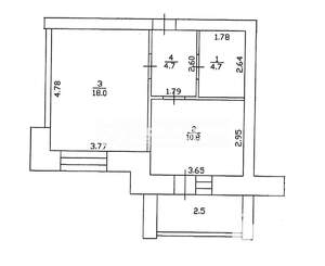 1-к квартира, вторичка, 38м2, 4/9 этаж