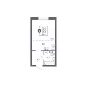 Студия квартира, вторичка, 26м2, 5/17 этаж