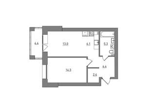 2-к квартира, вторичка, 52м2, 3/6 этаж