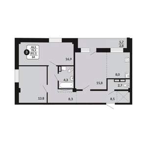 3-к квартира, вторичка, 81м2, 18/18 этаж