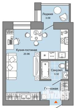 Студия квартира, вторичка, 29м2, 4/7 этаж