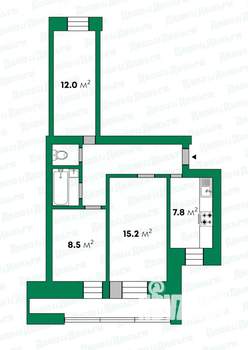3-к квартира, вторичка, 59м2, 6/9 этаж