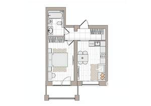 2-к квартира, вторичка, 42м2, 2/6 этаж