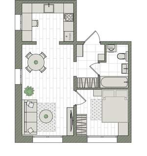 2-к квартира, вторичка, 42м2, 1/16 этаж
