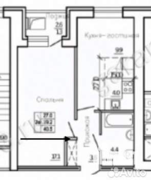 1-к квартира, вторичка, 40м2, 9/16 этаж