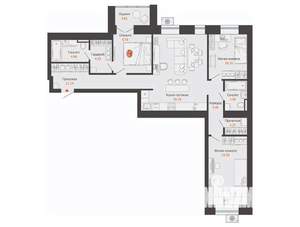 3-к квартира, вторичка, 94м2, 4/9 этаж