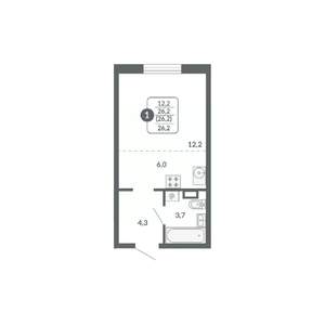 Студия квартира, вторичка, 26м2, 7/17 этаж