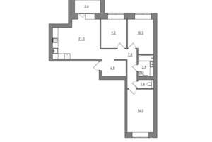 3-к квартира, вторичка, 77м2, 5/12 этаж