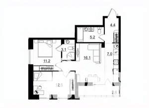 3-к квартира, вторичка, 62м2, 4/11 этаж
