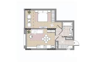 2-к квартира, вторичка, 48м2, 3/17 этаж