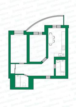 2-к квартира, вторичка, 54м2, 22/25 этаж