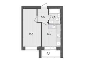 1-к квартира, вторичка, 35м2, 3/9 этаж
