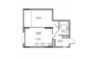 2-к квартира, вторичка, 48м2, 3/17 этаж