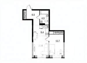 2-к квартира, вторичка, 42м2, 3/11 этаж