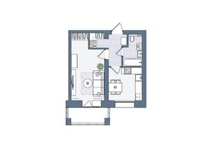 1-к квартира, вторичка, 38м2, 6/7 этаж