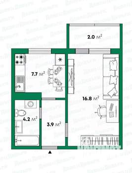 1-к квартира, вторичка, 33м2, 9/10 этаж