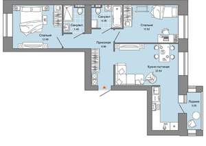 2-к квартира, вторичка, 67м2, 5/8 этаж