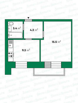 1-к квартира, вторичка, 32м2, 6/10 этаж