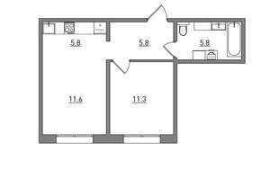 2-к квартира, вторичка, 40м2, 1/16 этаж