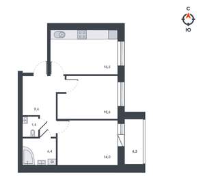 2-к квартира, вторичка, 62м2, 12/12 этаж