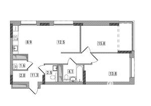 3-к квартира, вторичка, 73м2, 4/17 этаж