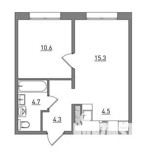 2-к квартира, вторичка, 39м2, 4/16 этаж