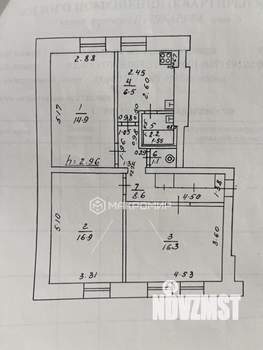 3-к квартира, вторичка, 67м2, 1/3 этаж