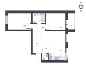 3-к квартира, вторичка, 84м2, 12/12 этаж