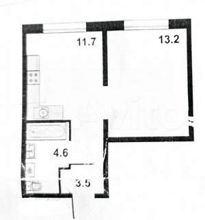 1-к квартира, вторичка, 33м2, 6/14 этаж