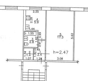 1-к квартира, вторичка, 30м2, 1/5 этаж