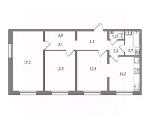 3-к квартира, вторичка, 76м2, 4/17 этаж