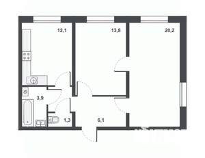2-к квартира, вторичка, 60м2, 13/17 этаж