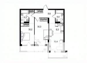3-к квартира, строящийся дом, 72м2, 11/11 этаж