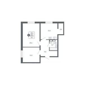 2-к квартира, вторичка, 60м2, 4/17 этаж