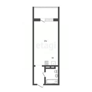 Студия квартира, вторичка, 26м2, 1/18 этаж