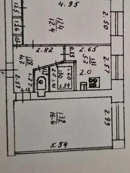 2-к квартира, вторичка, 44м2, 1/5 этаж
