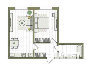 2-к квартира, вторичка, 46м2, 1/17 этаж