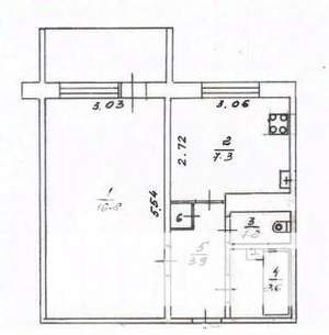 1-к квартира, вторичка, 34м2, 3/9 этаж