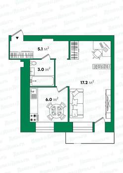 1-к квартира, вторичка, 31м2, 3/4 этаж