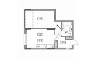 2-к квартира, вторичка, 48м2, 3/17 этаж