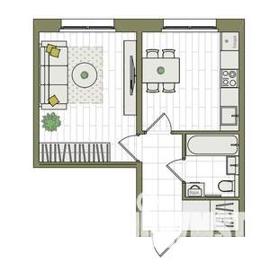 1-к квартира, вторичка, 33м2, 2/17 этаж