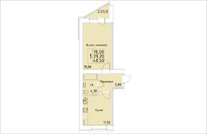 1-к квартира, строящийся дом, 41м2, 3/14 этаж