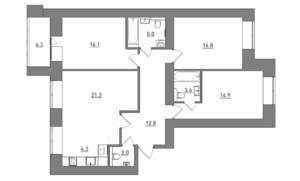 4-к квартира, вторичка, 101м2, 8/12 этаж