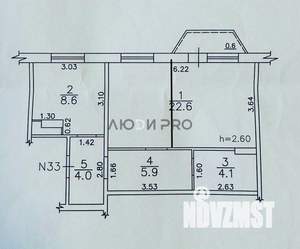 1-к квартира, вторичка, 45м2, 4/6 этаж