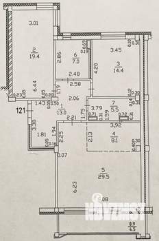 2-к квартира, вторичка, 97м2, 2/19 этаж