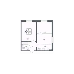 3-к квартира, вторичка, 53м2, 11/17 этаж