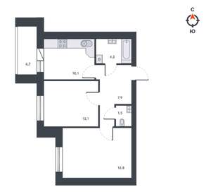 2-к квартира, вторичка, 58м2, 11/12 этаж
